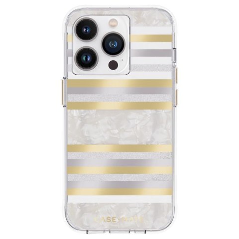 ND38_CM049226 Case-Mate Pearl Stripes MagSafe - Etui iPhone 14 Pro zdobione masą perłową (Pearl Stripes)