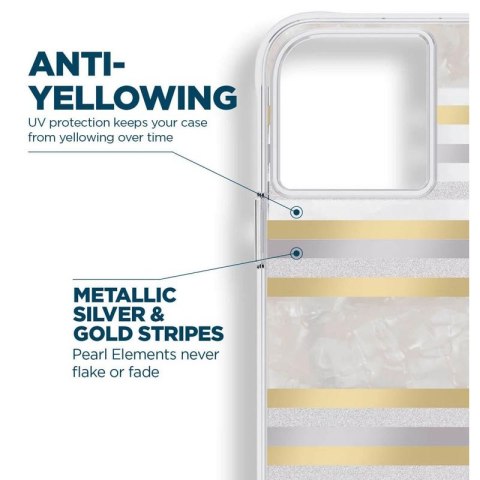 ND38_CM049226 Case-Mate Pearl Stripes MagSafe - Etui iPhone 14 Pro zdobione masą perłową (Pearl Stripes)