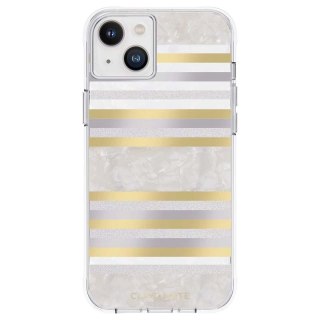 ND38_CM049272 Case-Mate Pearl Stripes MagSafe - Etui iPhone 14 Plus zdobione masą perłową (Pearl Stripes)
