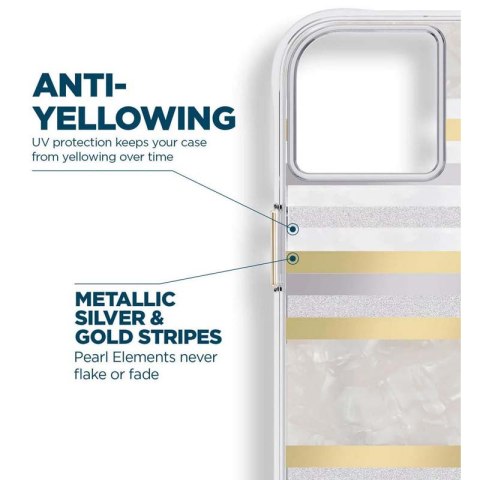 ND38_CM049272 Case-Mate Pearl Stripes MagSafe - Etui iPhone 14 Plus zdobione masą perłową (Pearl Stripes)