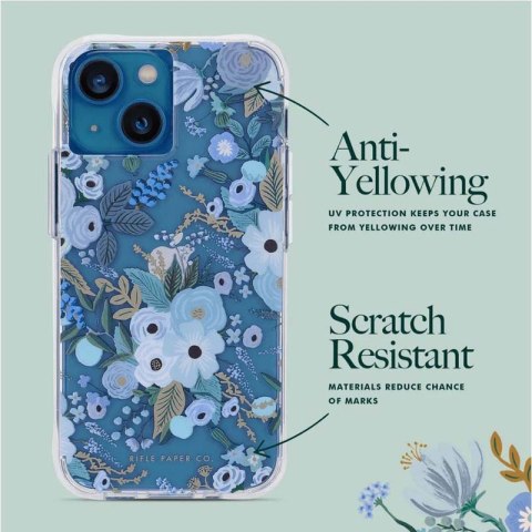 ND38_RP049276 Rifle Paper Clear - Etui iPhone 14 Plus (Garden Party Blue)