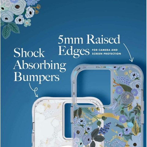 ND38_RP049322 Rifle Paper Clear MagSafe - Etui iPhone 14 Pro Max (Garden Party Blue)
