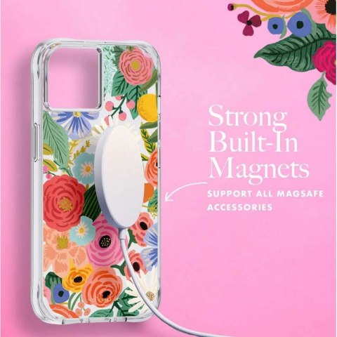 ND38_RP049426 Rifle Paper Clear MagSafe - Etui iPhone 14 Plus (Garden Party Blush)