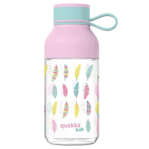 ND38_40153 Quokka Ice Kids with strap - Butelka na wodę z tritanu 430 ml z paskiem (Feathers)