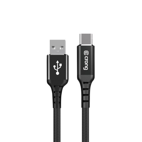 ND38_CRG-AL025USAC-BLK Crong Armor Link - Kabel 60W 3A USB-A do USB-C w oplocie 25cm (czarny)