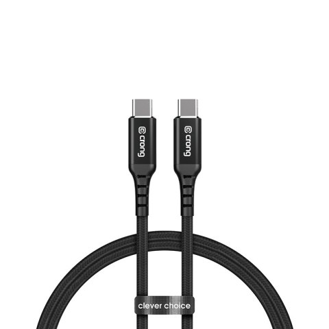 ND38_CRG-AL120USCC-BLK Crong Armor Link - Kabel 100W 5A USB-C do USB-C w oplocie 120cm (czarny)