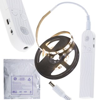 KX4943_1 Taśma LED na baterie USB czujnik ruchu 1M zimny biały