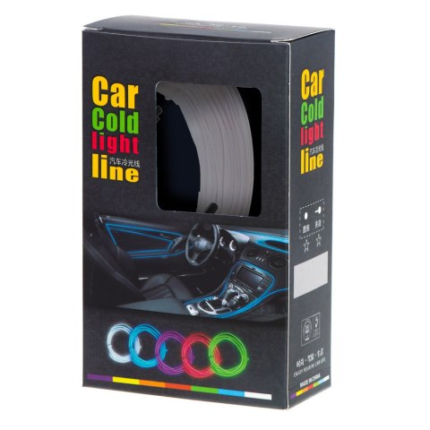 KX4955_2 Oświetlenie ambientowe LED do samochodu / auta USB / 12V taśma 5m biała