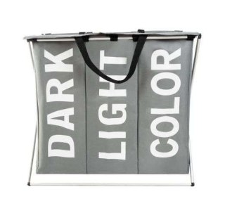 ND12_14991 Kosz na pranie - 3 komorowy na stelażu składany 5902802919342