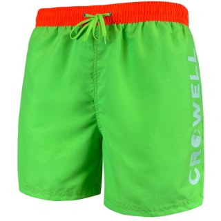 ND05_S11189-XL Szorty kąpielowe Crowell Fluo kol. 2 zielono-pomarańczowe neon r.XL