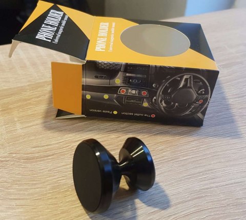 ND41_dS_52557 Uchwyt samochodowy magnetyczny czarny na deskę rozdzielczą