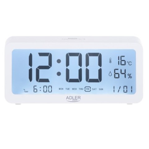AD 1195w Budzik na baterie - Biały