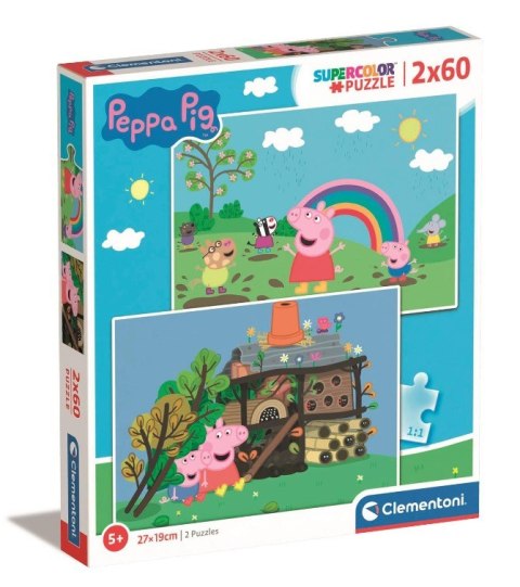 CLE puzzle 2x60 SuperKolor Świnka Peppa 21622