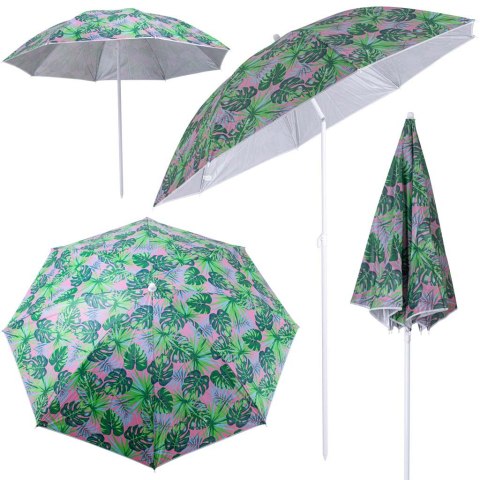 KX4983_1 Parasol składany przeciwsłoneczny 180cm ogrodowy balkonowy z funkcją przechylania liście