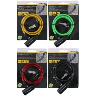 ND38_E8711252082585_YELLOW Dunlop - Zapięcie do roweru spiralne na klucz 90 cm (Żółty)