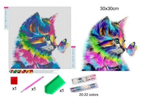 ND21_110193 Diamond Painting Haft Diamentowy KOTEK 30X30CM