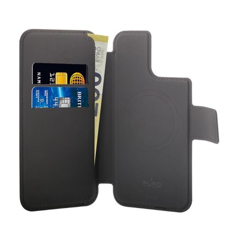 ND38_PUIP67MAGFOLIOBLK PURO Folio MagSafe Case ? Etui iPhone 14 Plus / 12 Pro Max (czarny)