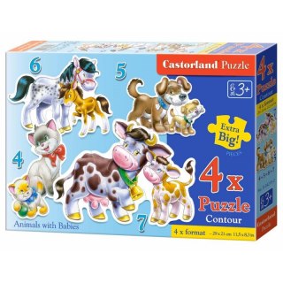 ND35_67215_CAS-B042182 Puzzle 4w1 animals with babies