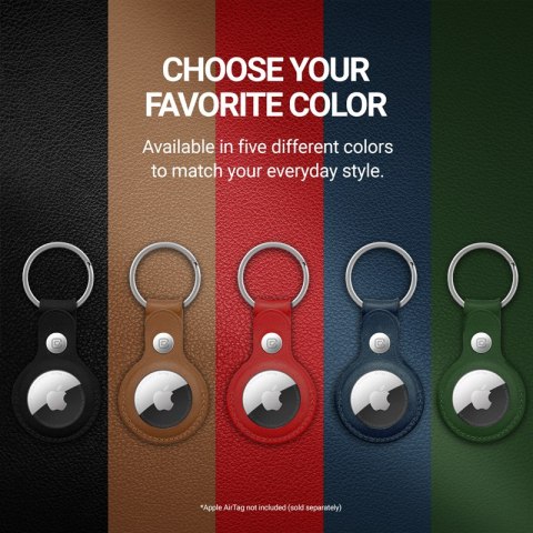 ND38_CRG-ATL-OLV Crong Leather Case with Key Ring ? Skórzany brelok do Apple AirTag (zielony)