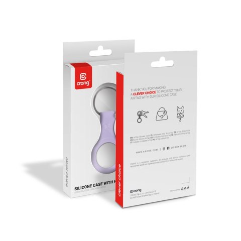 ND38_CRG-ATS-PRP Crong Silicone Case with Key Ring ? Brelok do Apple AirTag (fioletowy)