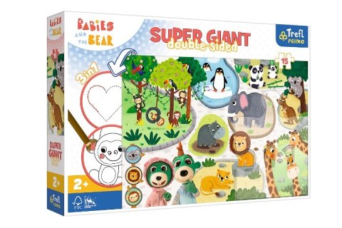PUZZLE 15 GIANT Bobaski w ZOO Bobaski i Miś 42000