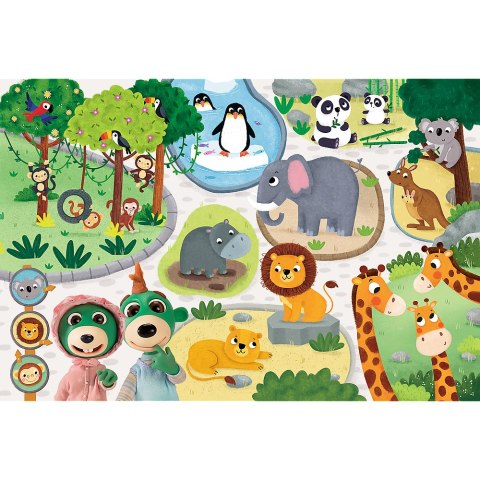 PUZZLE 15 GIANT Bobaski w ZOO Bobaski i Miś 42000