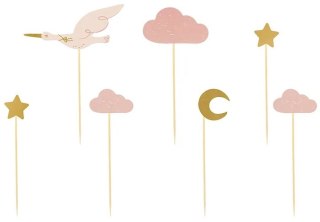 KX4577_1 Dekoracje do muffinek babeczek - Bocian 11cm-12cm 7 sztuk