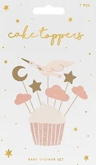 KX4577_1 Dekoracje do muffinek babeczek - Bocian 11cm-12cm 7 sztuk