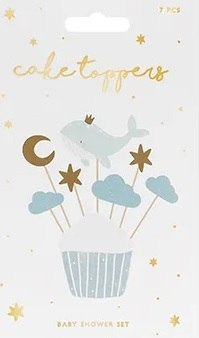 KX4577 Dekoracje do muffinek babeczek - Wieloryb 11cm-13,5cm 7 sztuk