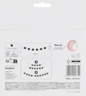 KX4578_1 Baner napis na baby shower gwiazdki jasnoróżowe 290cm x 16,5cm