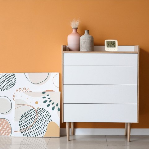 KX4961 Higrometr zegar termometr pokojowy wilgotnościomierz LCD