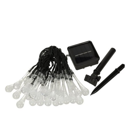 KX4967 Lampki solarne ogrodowe sople 6,5m 30LED ciepły biały