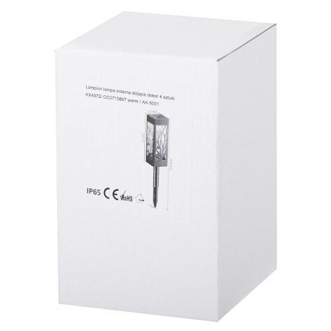 KX4972 Lampy lampiony solarne stojące dekoracyjne 4 sztuki