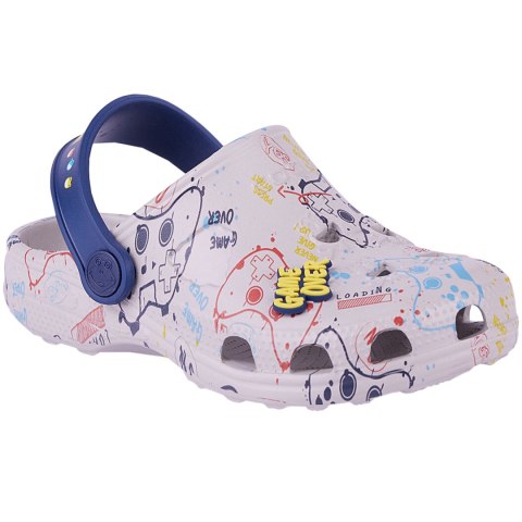 ND05_K14814-25-26 8701-249-3021 Chodaki dla dzieci Coqui Little Frog Game Over szare 8701-249-3021 r.25-26