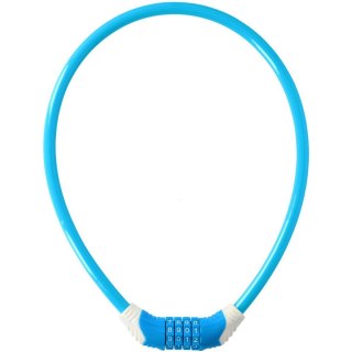 ND05_Z1020 1042817 Zapięcie rowerowe Dunlop spiralne na szyfr 10 mm x 65 cm niebieskie 1042817