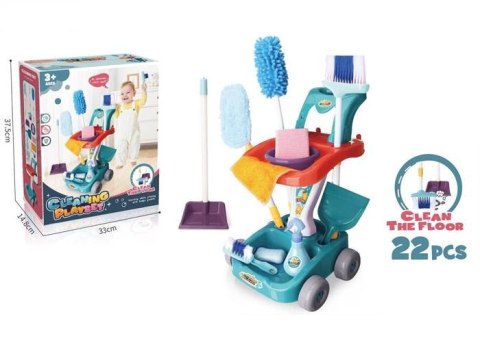 ND21_109519 Zestaw do sprzątania na wózku 22 el