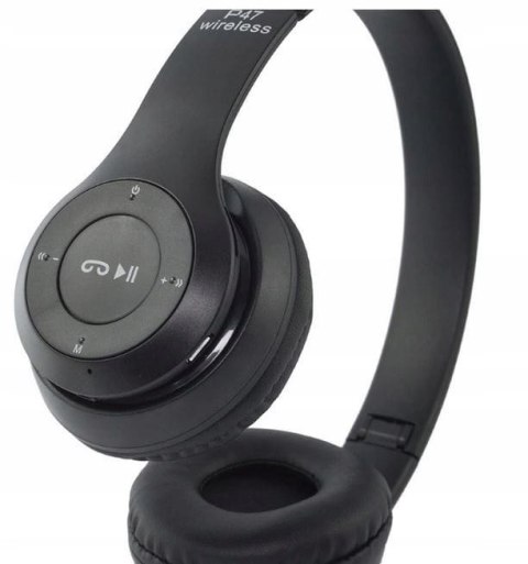 ND41_dS_54804 Słuchawki bluetooth P47 czarny