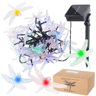KX4968_1 Lampki ogrodowe solarne ważki 6,5m 30LED multikolor