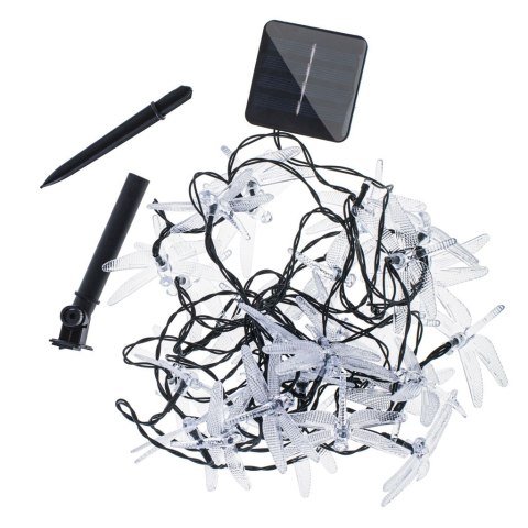 KX4968_1 Lampki ogrodowe solarne ważki 6,5m 30LED multikolor