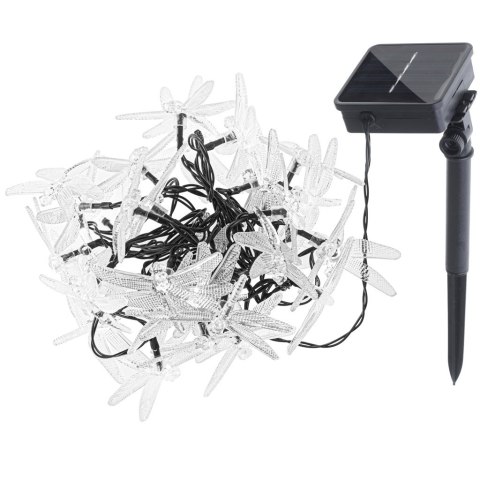 KX4968_1 Lampki ogrodowe solarne ważki 6,5m 30LED multikolor