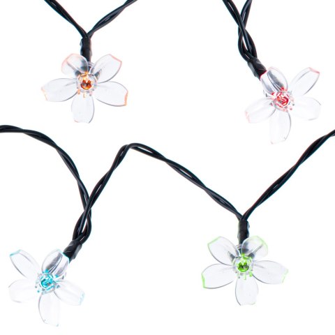 KX4969_1 Lampki ogrodowe solarne kwiatki 7m 50LED multikolor
