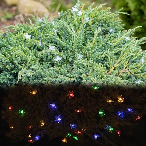 KX4969_1 Lampki ogrodowe solarne kwiatki 7m 50LED multikolor