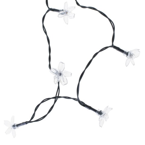 KX4969 Lampki ogrodowe solarne kwiatki 7m 50LED ciepły biały