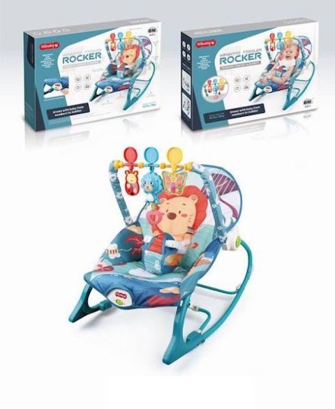 ND21_110433 Leżaczek bujaczek wibracje niebieski Lew