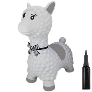 ND31_J06_015_0_2 Skoczek gumowy dla dzieci ALPAKA 55cm szary z muszką do skakania z pompką