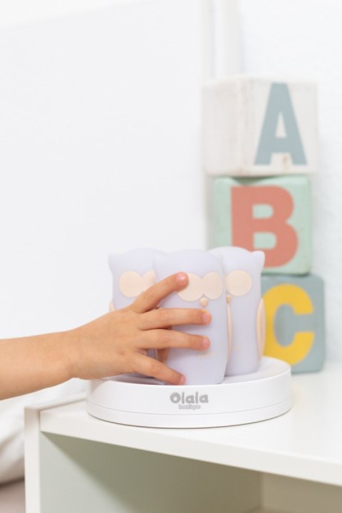 ND19_OLB-XY-GR-21 Zestaw 3 lampek nocnych LED - Ścieżka światła OLALA - Sowy