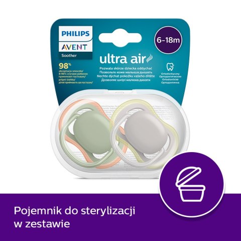 ND19_SCF_085/20 Smoczek uspok ultra air 6-18 ziel/szary