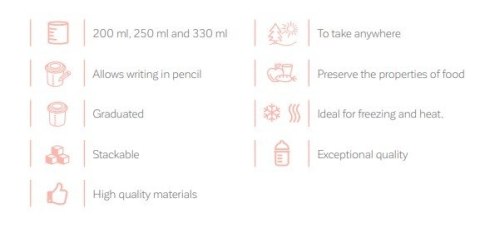 ND19_ML89521 Pojemniki hermetycznie zamykane na żywność Dolce 4x200 ml - cukierkowe