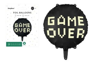 Balon fol.Game over 45 czarny 29194