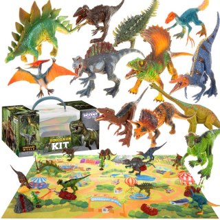 WOOPIE Duży Zestaw Figurki Dinozaury XXL + Mata Prehistoryczny Świat